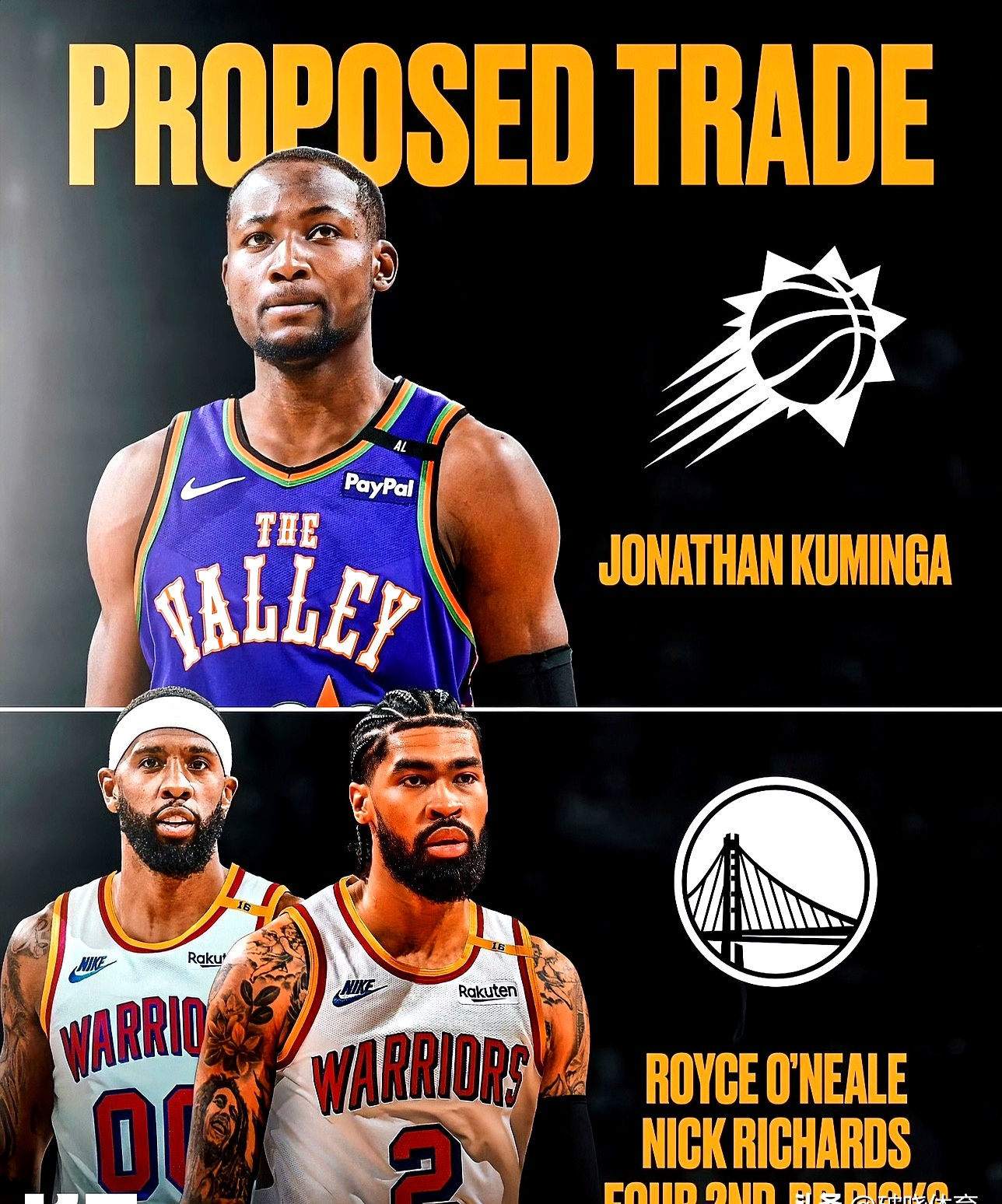 金州勇士新首发阵容曝光 金州勇士新首发阵容曝光